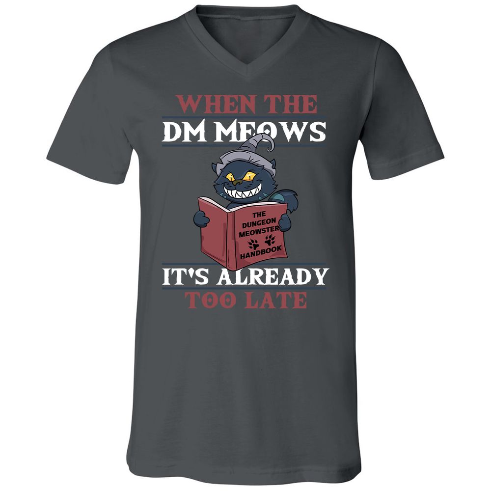 When The DM Meow Unisex V-Neck T-Shirt - Asphalt - 12