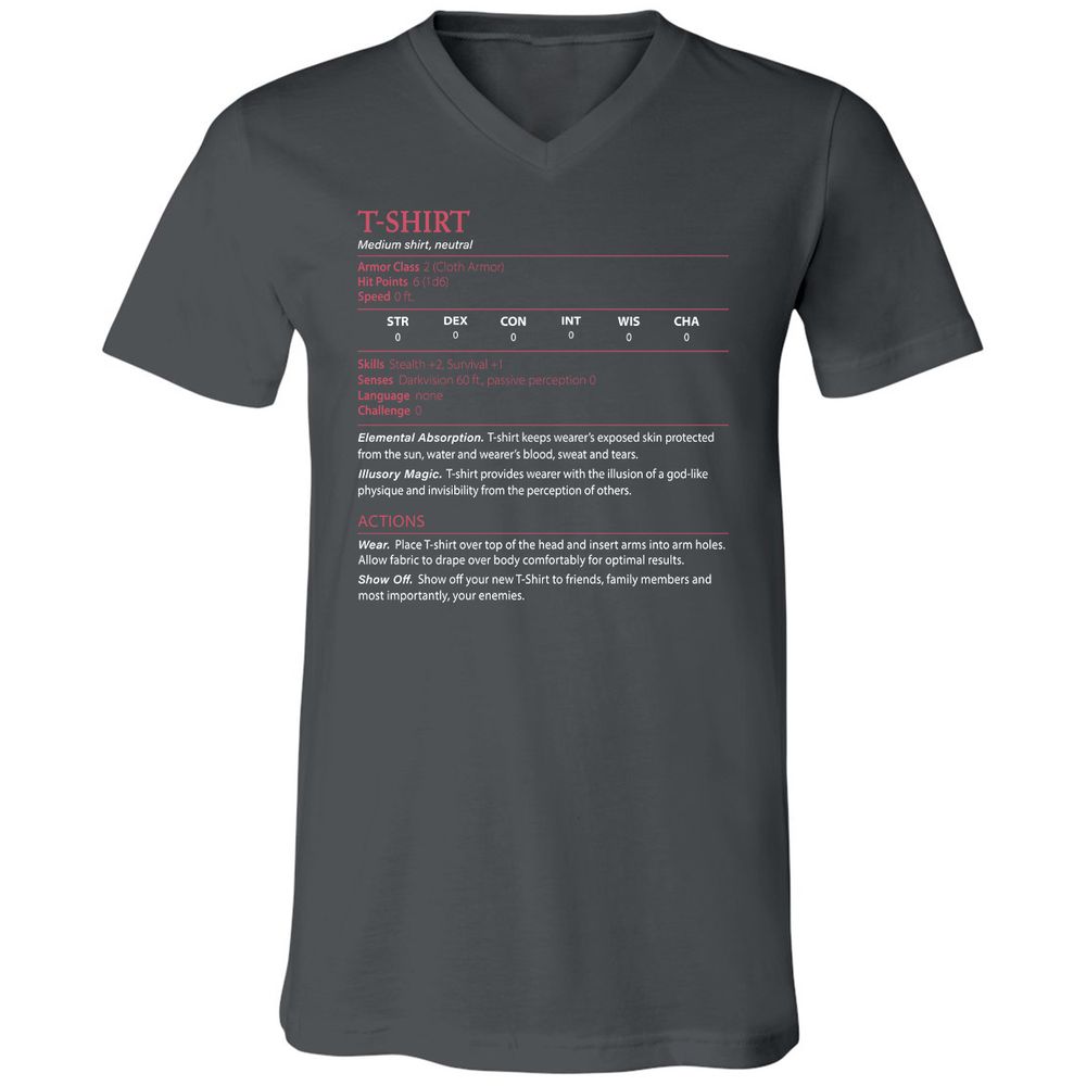 T-Shirt Unisex V-Neck T-Shirt - Asphalt - 12