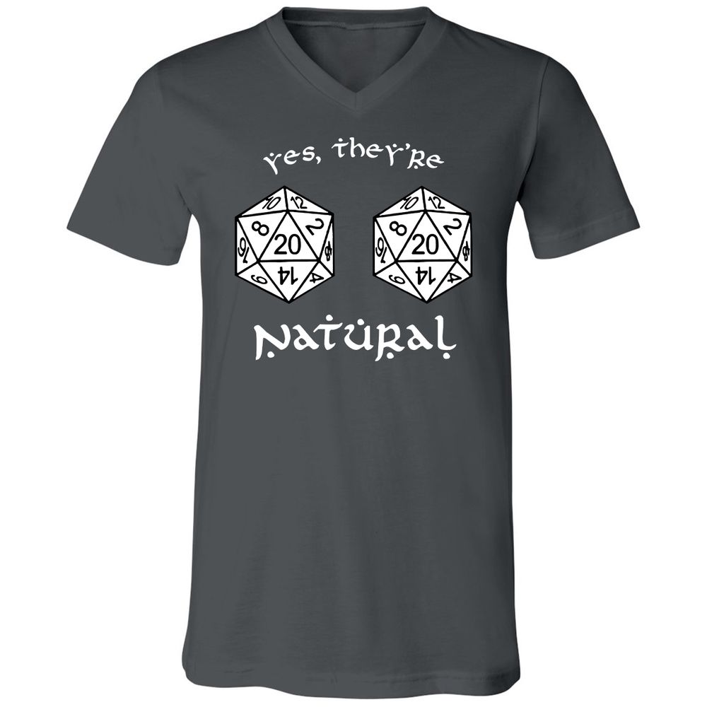 They Are Natural Unisex V-Neck T-Shirt - Asphalt - 12