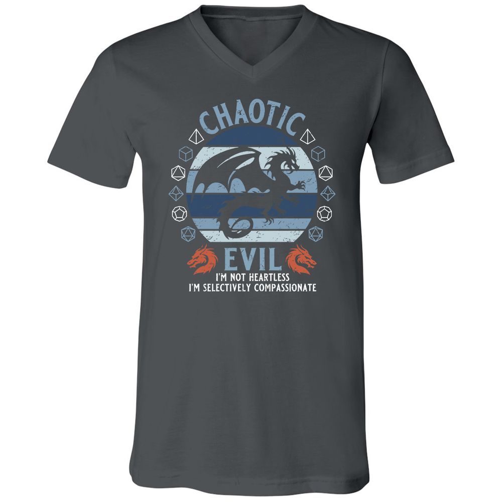 Chaotic Evil 2 Unisex V-Neck T-Shirt - Asphalt - 12