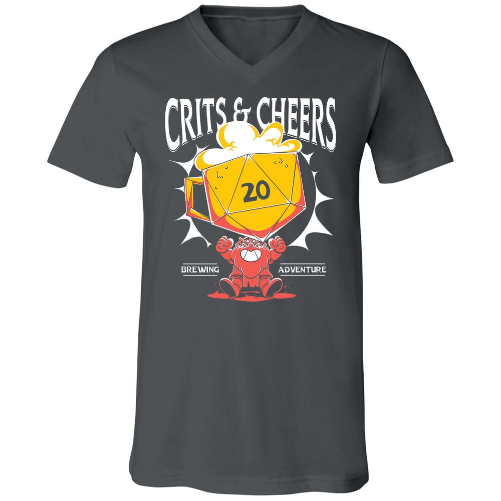 Crits & Cheers Unisex V-Neck T-Shirt - Asphalt - 12