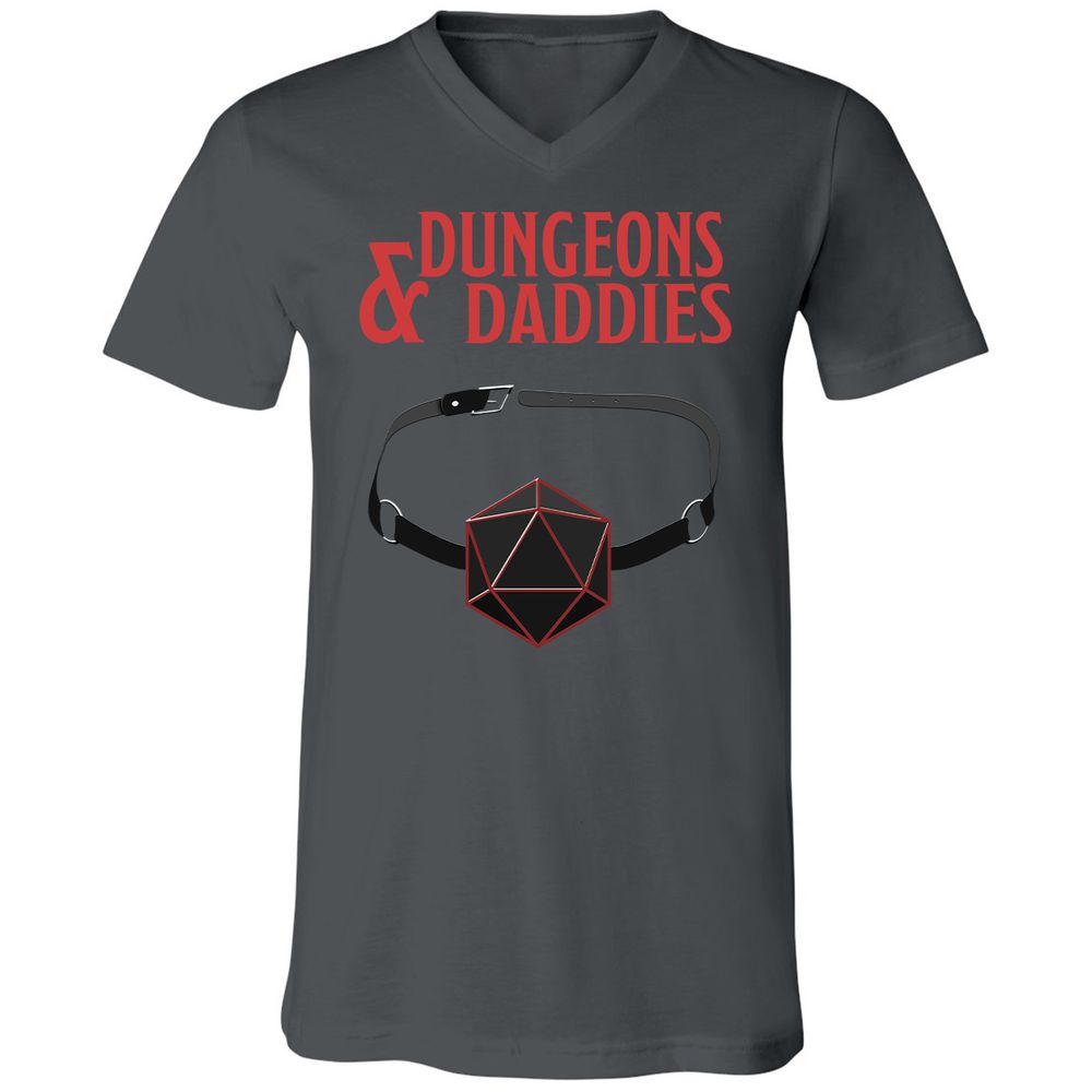 Dungeons And Daddies Unisex V-Neck T-Shirt - Asphalt - 12