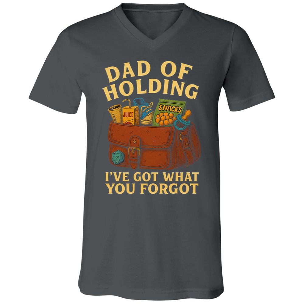 Dad Of Holding Unisex V-Neck T-Shirt - Asphalt - 12
