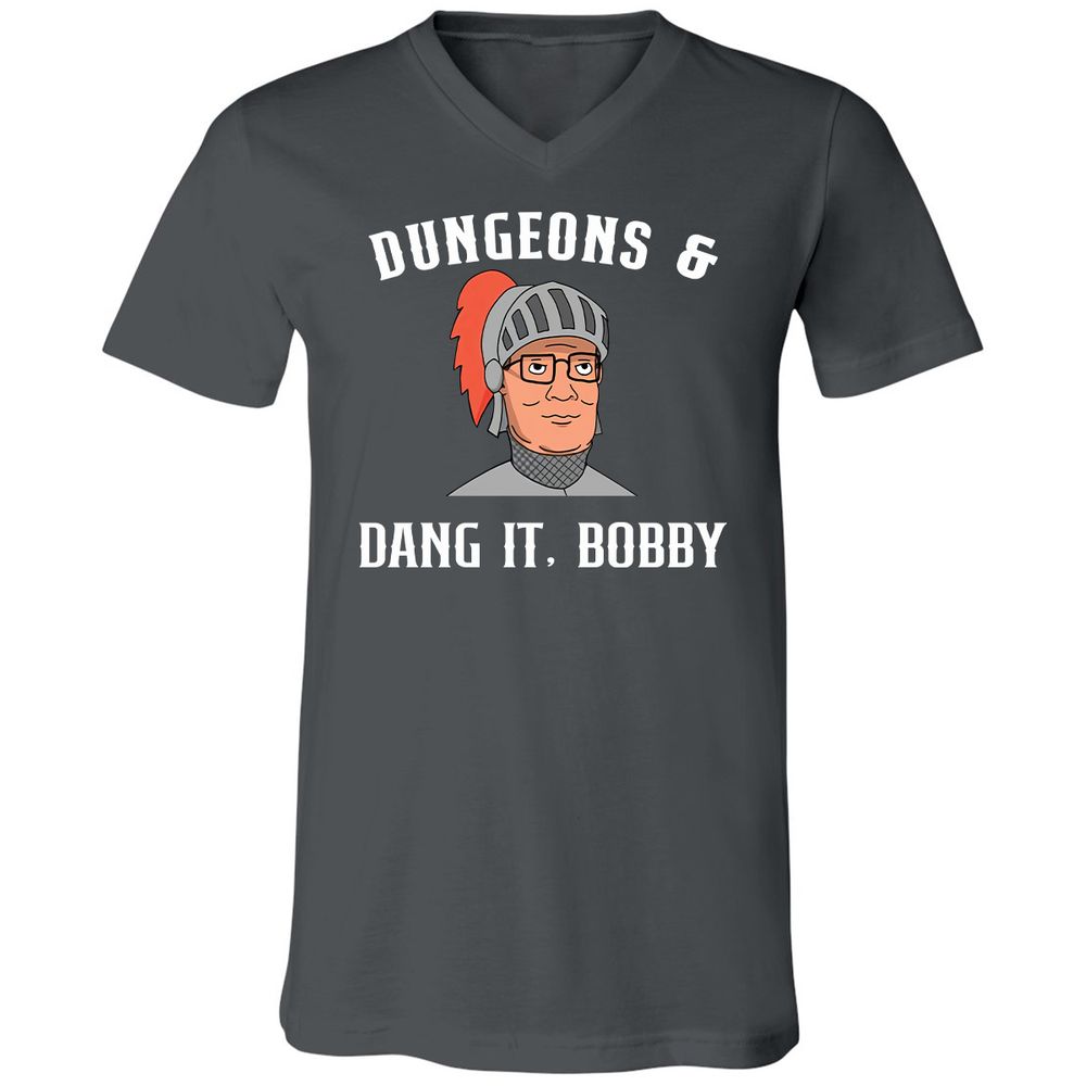 Dang It Bobby Unisex V-Neck T-Shirt - Asphalt - 12
