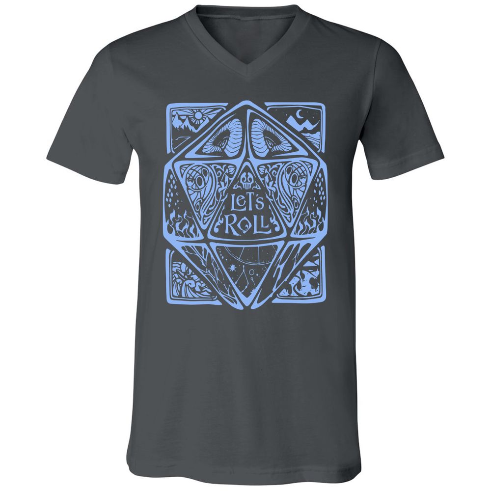 Let's Roll Unisex V-Neck T-Shirt - Asphalt - 12