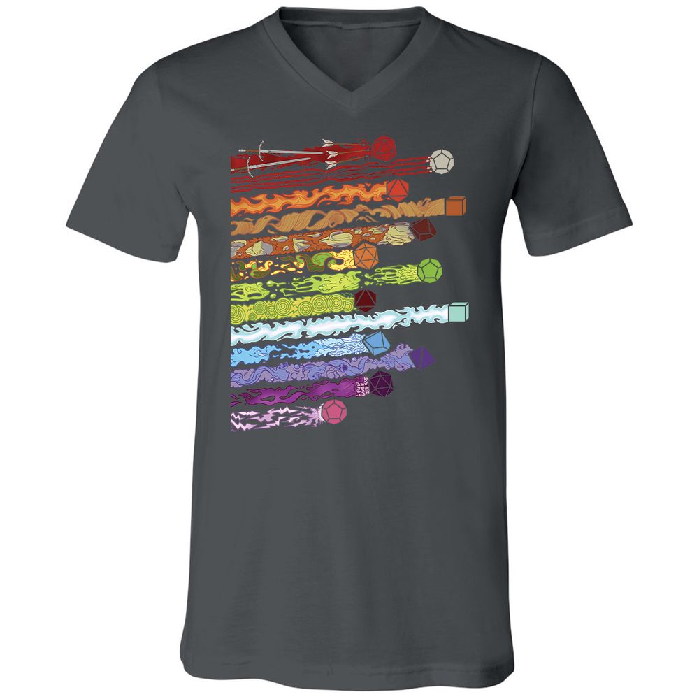 Damage Dices Unisex V-Neck T-Shirt - Asphalt - 12
