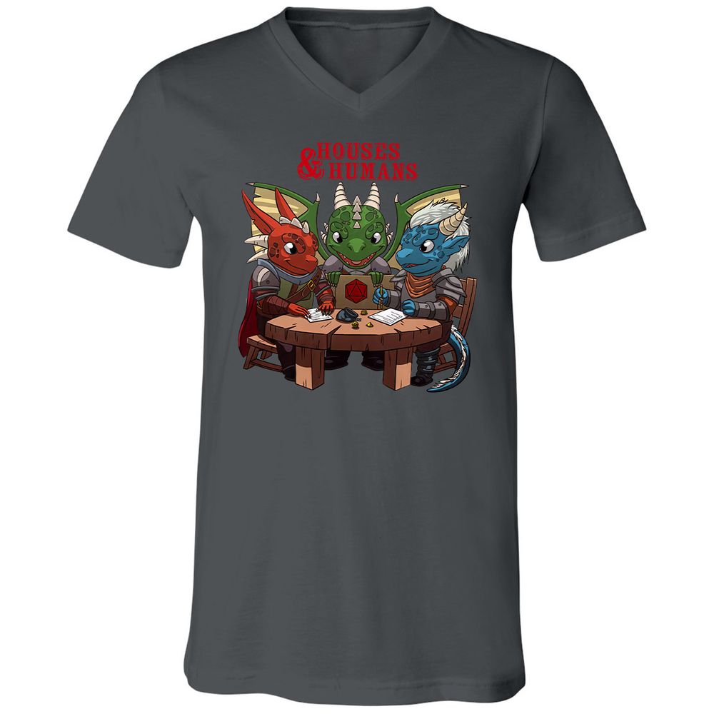 Houses & Humans Unisex V-Neck T-Shirt - Asphalt - 12