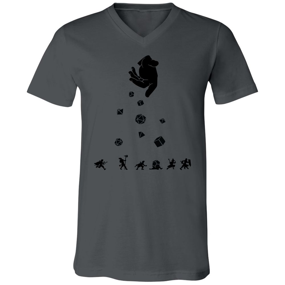 Rocks Fall, Everyone Dice Unisex V-Neck T-Shirt - Asphalt - 12