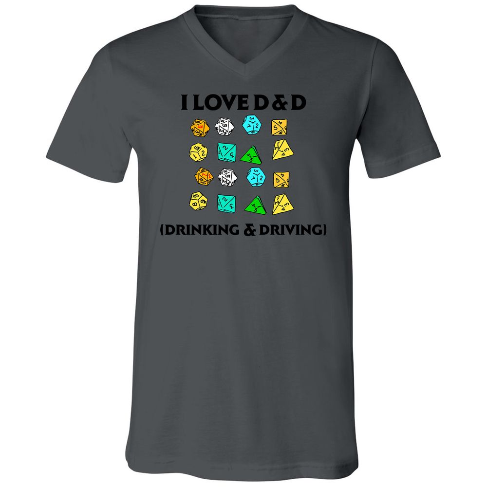 Drinking & Driving Unisex V-Neck T-Shirt - Asphalt - 12