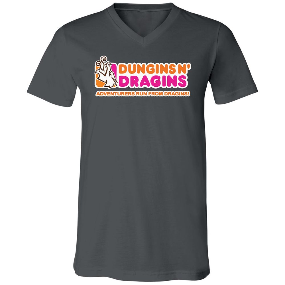 Dungins & Dragins Unisex V-Neck T-Shirt - Asphalt - 12