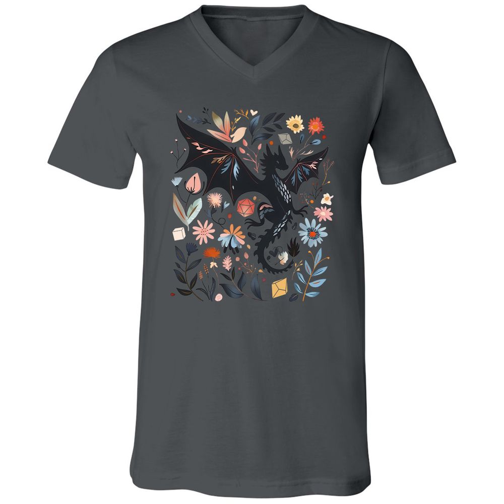 Floral DnD Dragon - Asphalt - 12