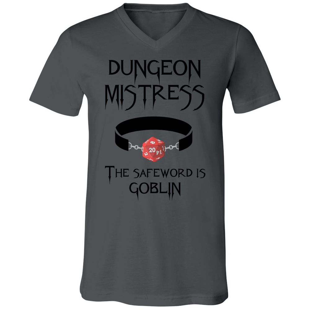 Dungeon Mistress Unisex V-Neck T-Shirt - Asphalt - 12