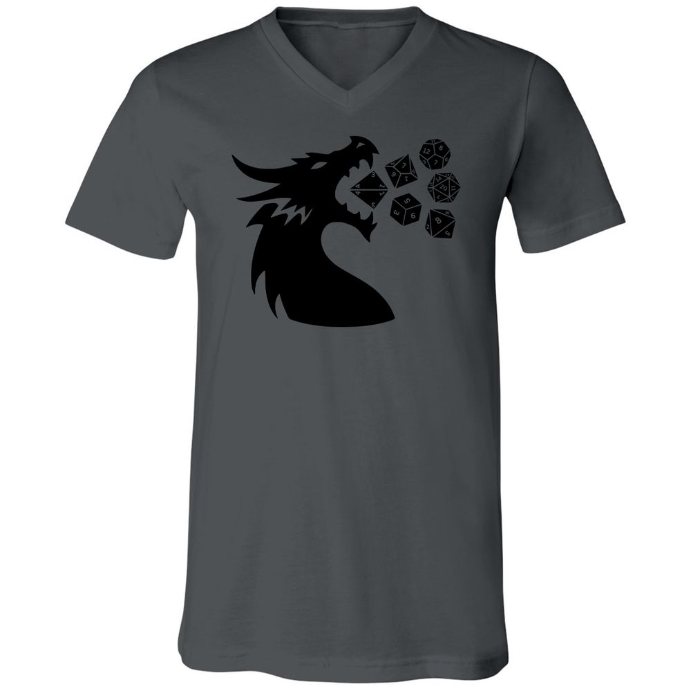Pac And Dragon Unisex V-Neck T-Shirt - Asphalt - 12