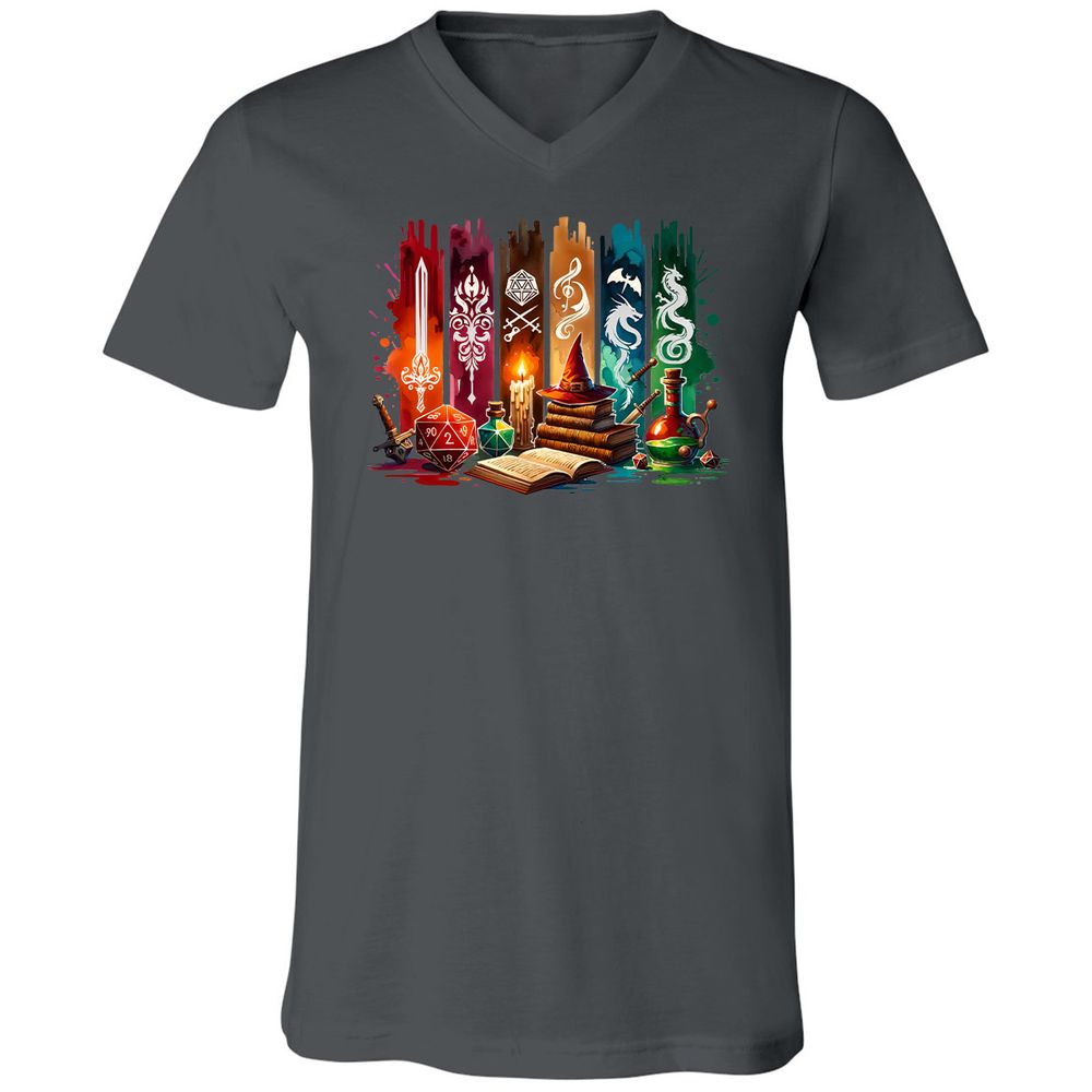 DnD Classes Unisex V-Neck T-Shirt - Asphalt - 12