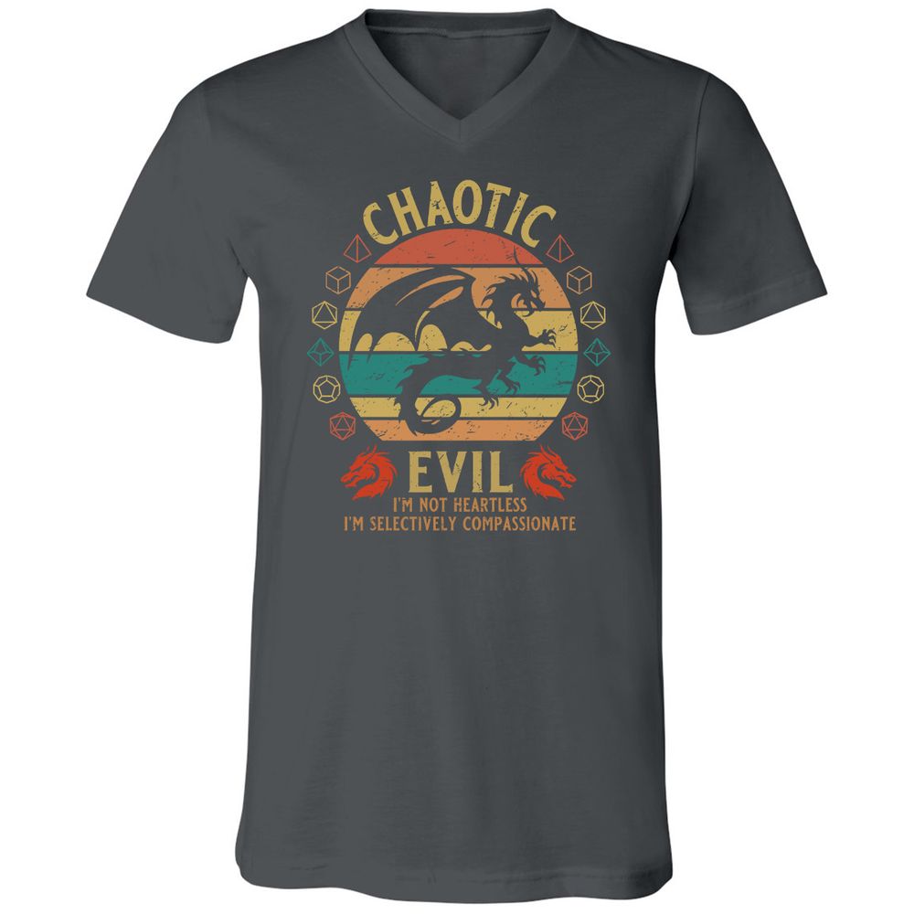 Chaotic Evil Unisex V-Neck T-Shirt - Asphalt - 12