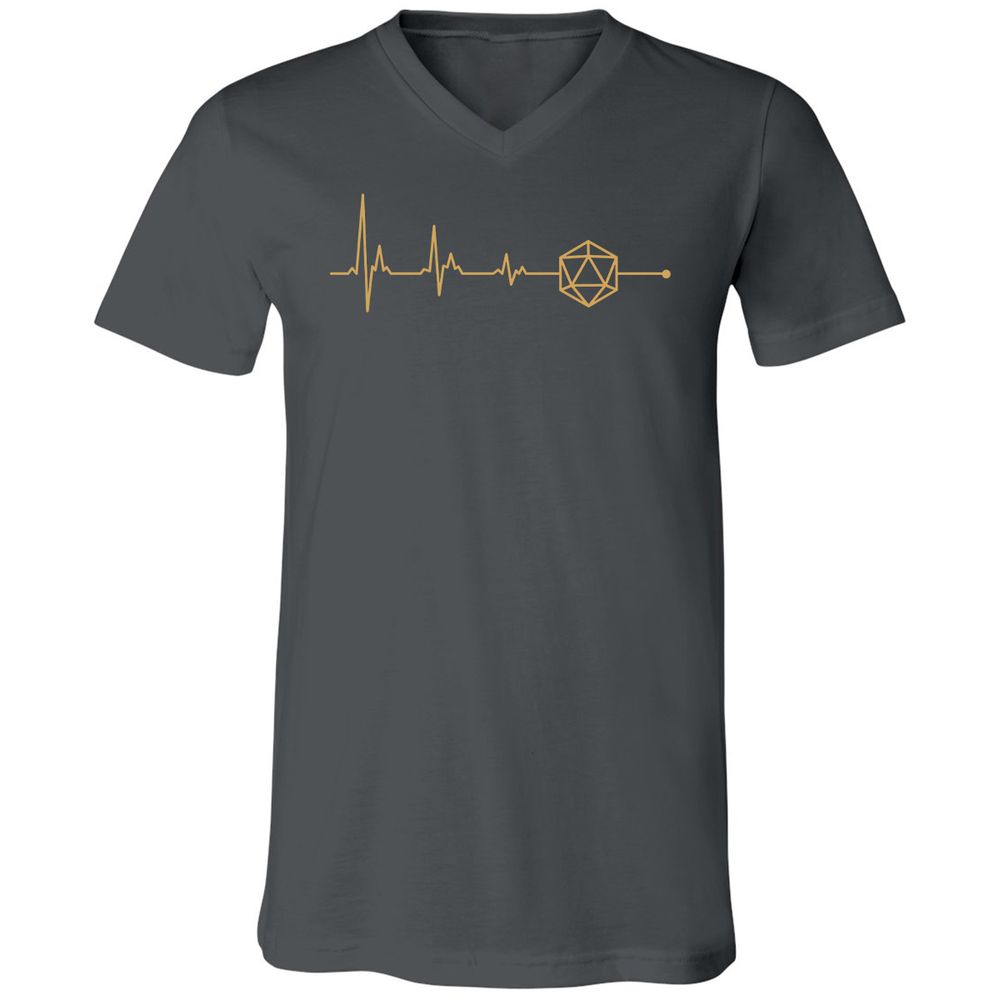 D20 Dice Is My Life Unisex V-Neck T-Shirt - Asphalt - 12