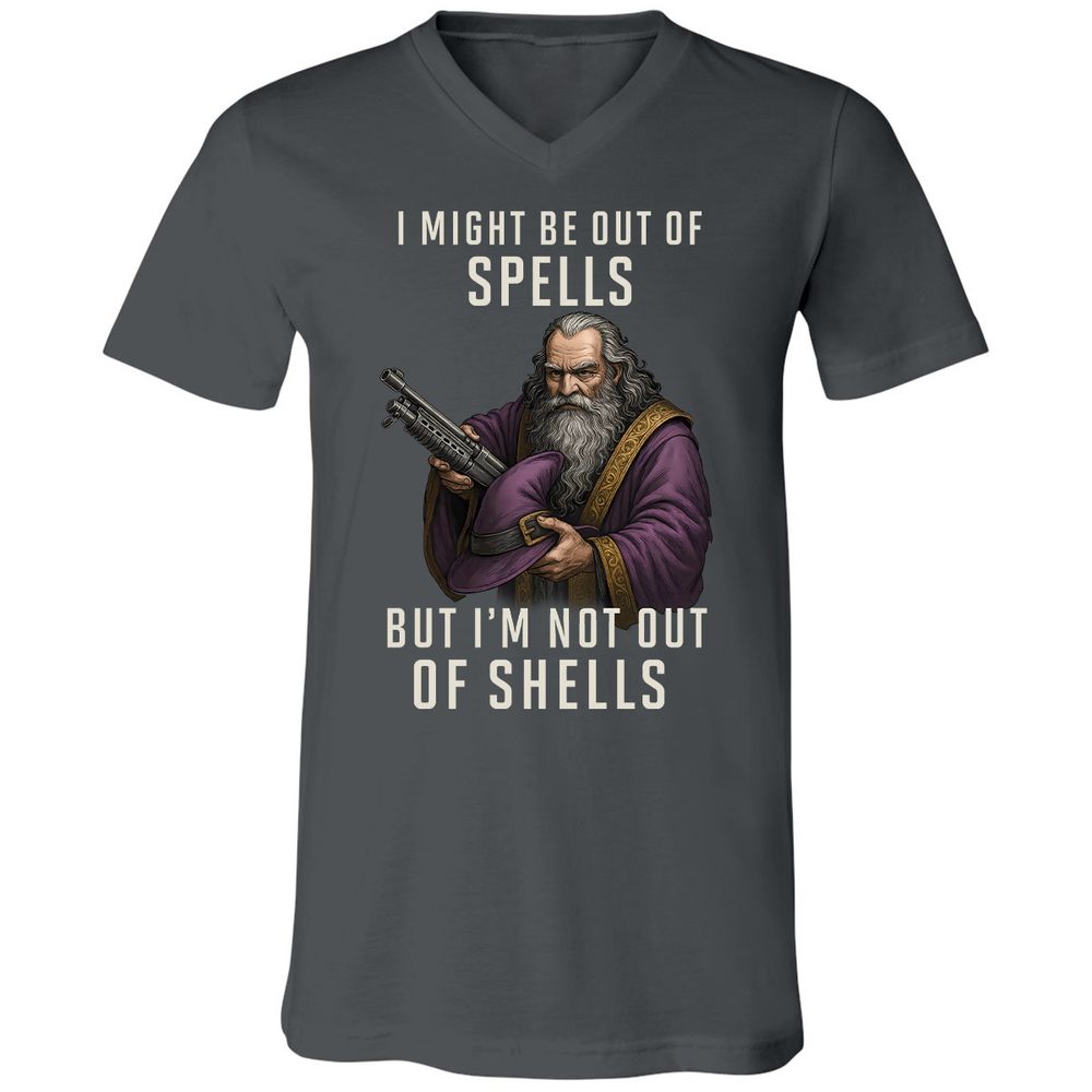 Not Out Of Shells Unisex V-Neck T-Shirt - Asphalt - 12