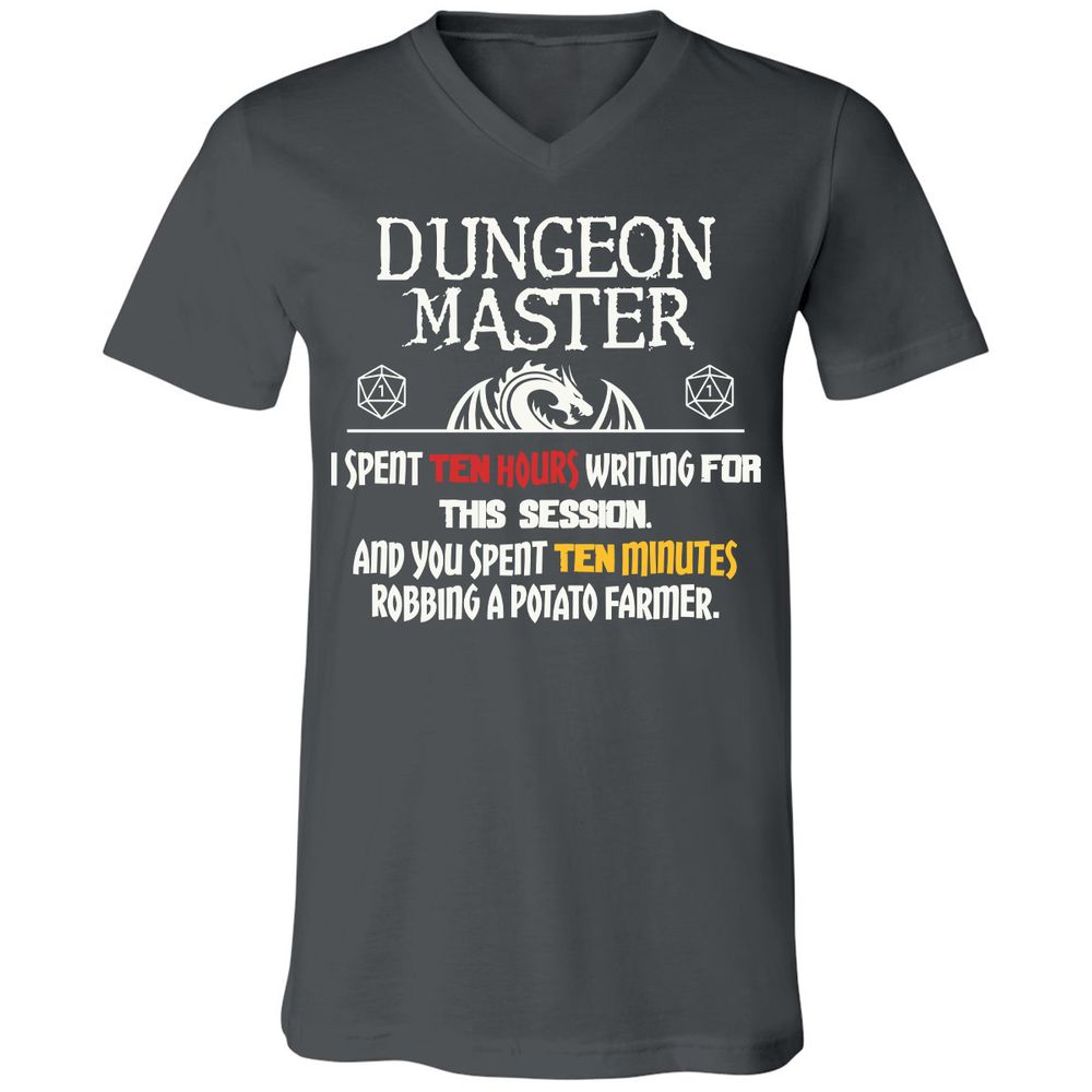 Dungeon Master Chaos Meme Unisex V-Neck T-Shirt - Asphalt - 12