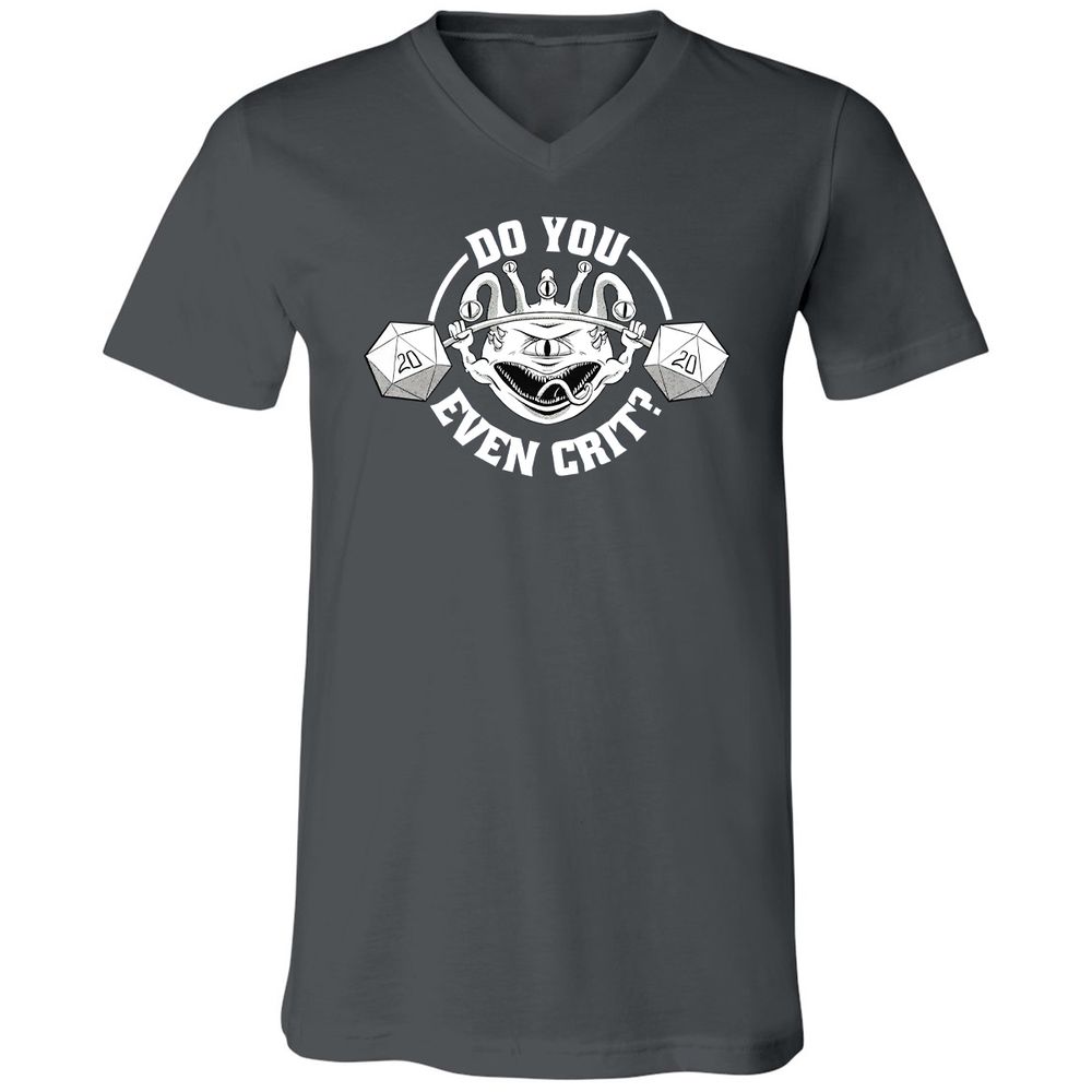 Do You Even Crit Unisex V-Neck T-Shirt - Asphalt - 12
