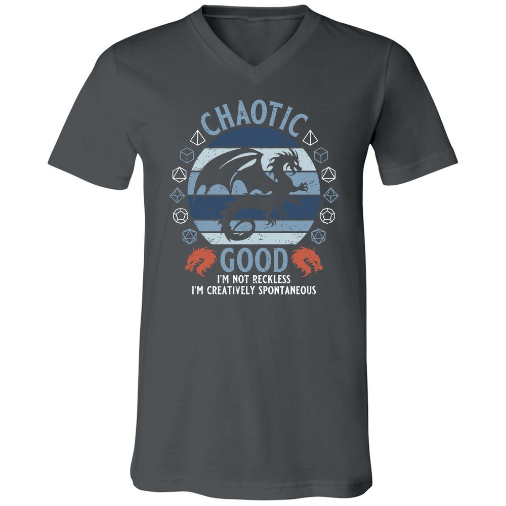 Chaotic Good 2 Unisex V-Neck T-Shirt - Asphalt - 12