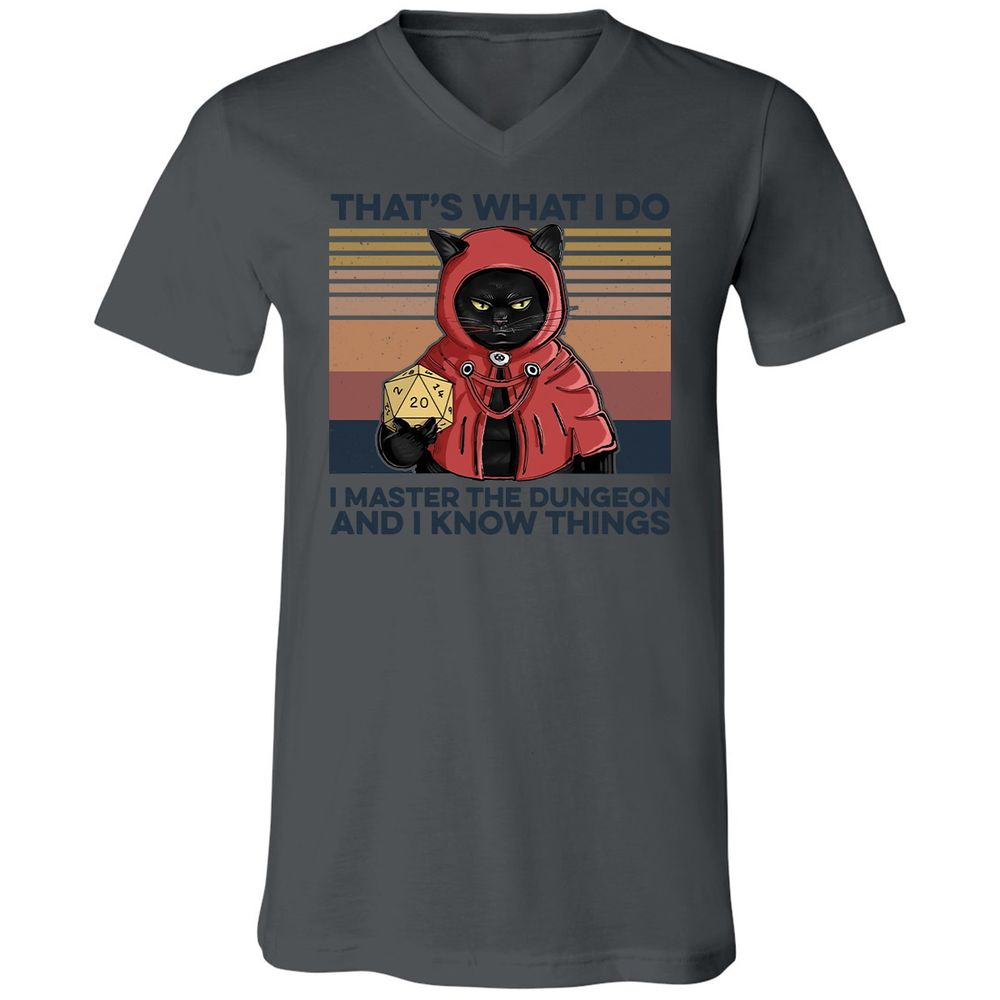 I Master The Dungeons Unisex V-Neck T-Shirt - Asphalt - 12
