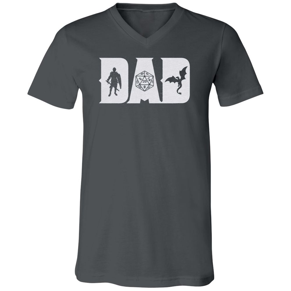 Dad Fathers Day Unisex V-Neck T-Shirt - Asphalt - 12