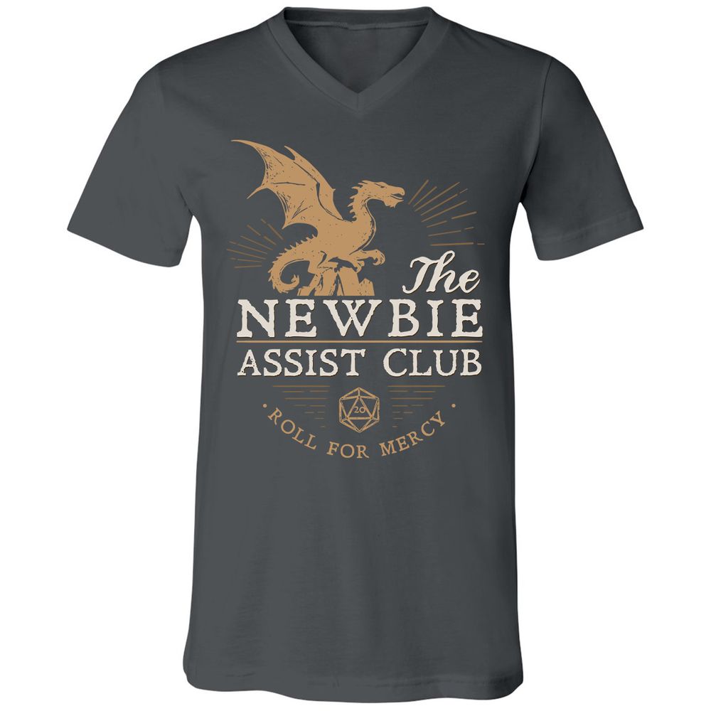 The Newbie Assist Club Unisex V-Neck T-Shirt - Asphalt - 12