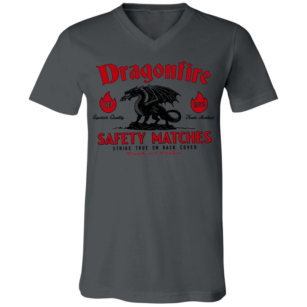 Dragonfire Unisex V-Neck T-Shirt - Asphalt - 12