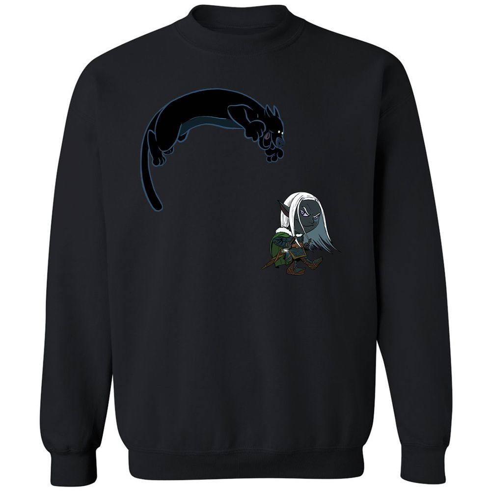 Drizzt And Guenhwyvar Classic Unisex Sweatshirt - Black - 12