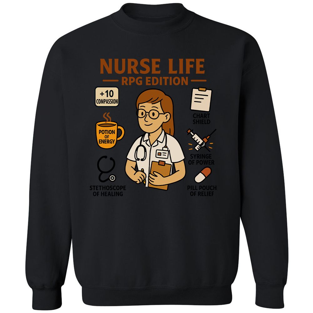 Nurse Life RPG Edition Classic Unisex Sweatshirt - Black - 12