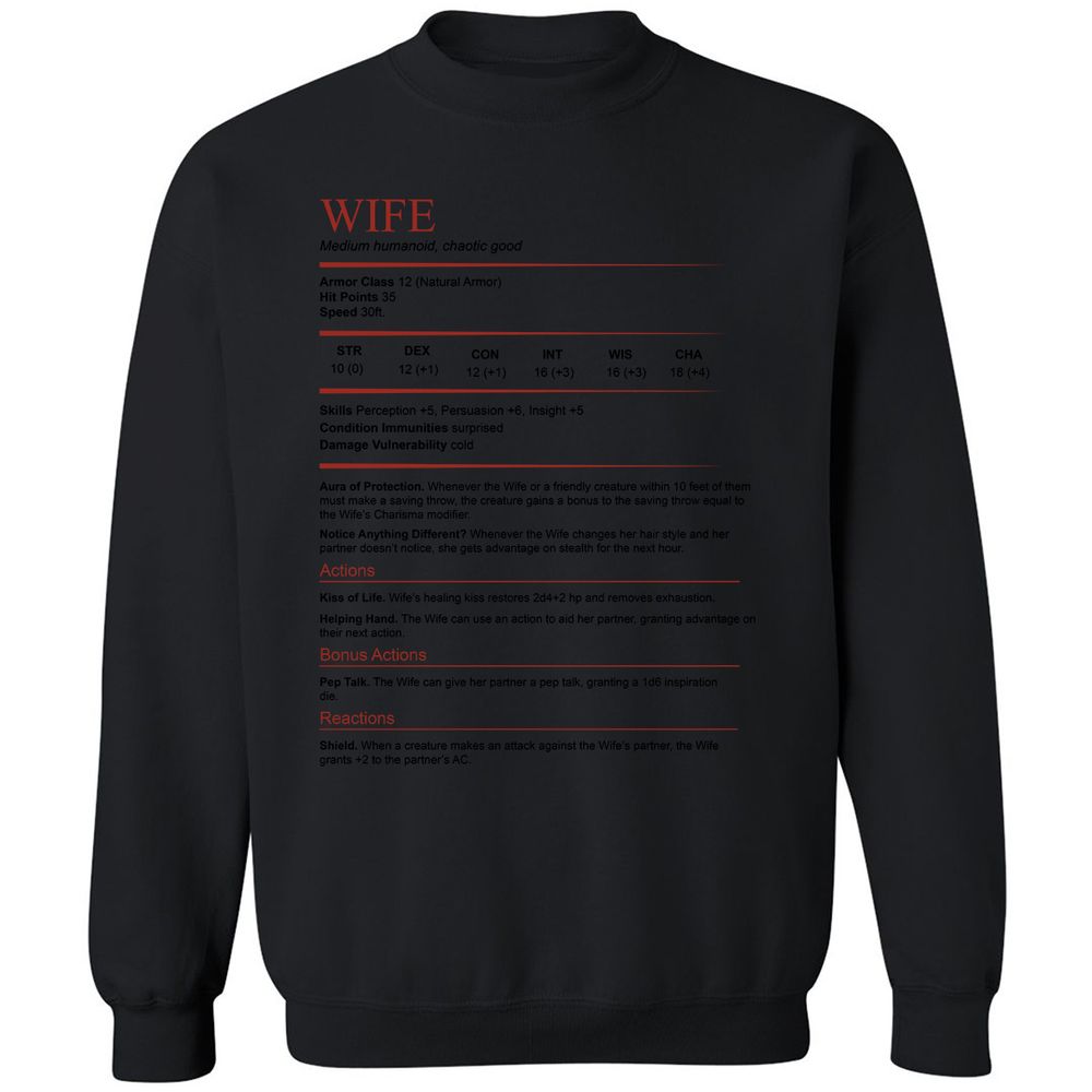 Wife White Classic Unisex Sweatshirt - Black - 12
