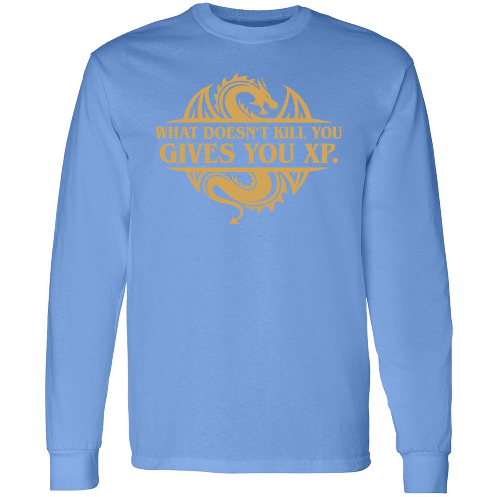 What Doesn't Kill You Gives You XP Long Sleeve T-Shirt - Carolina Blue - 12