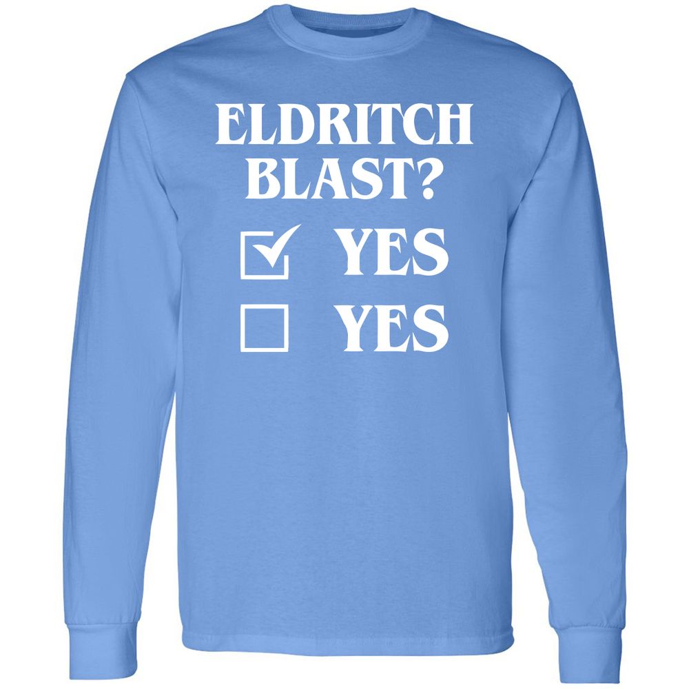 Eldritch Blast Yes Long Sleeve T-Shirt - Carolina Blue - 12