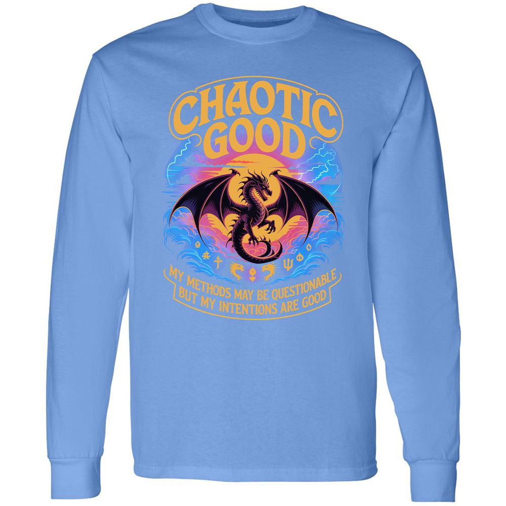 Chaotic Good Long Sleeve T-Shirt - Carolina Blue - 12