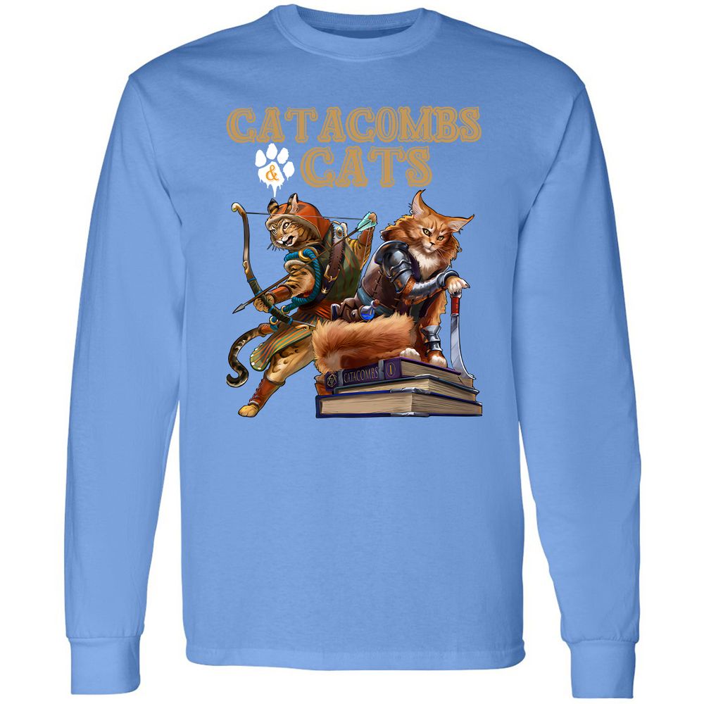 Catacombs & Cats Long Sleeve T-Shirt - Carolina Blue - 12