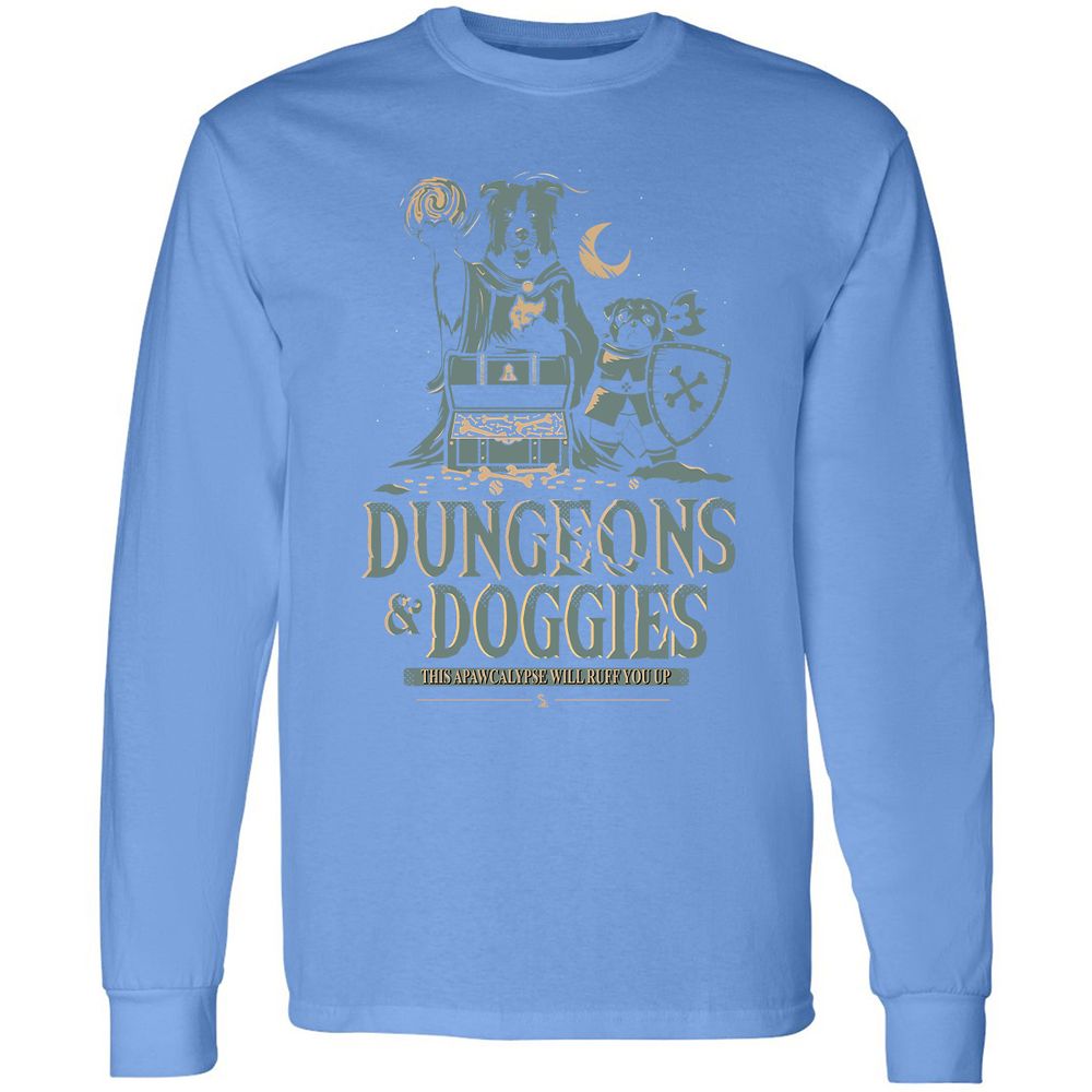 Dungeons & Doggies Long Sleeve T-Shirt - Carolina Blue - 12