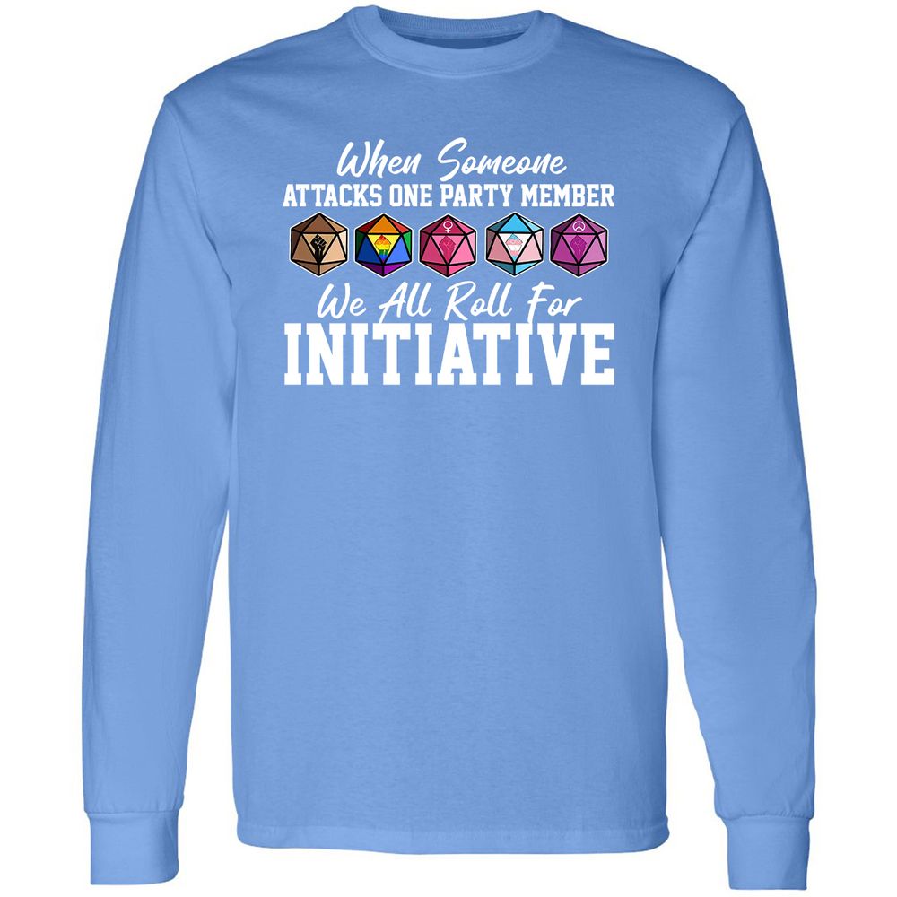 LGBT Roll For Initiative Long Sleeve T-Shirt - Carolina Blue - 12
