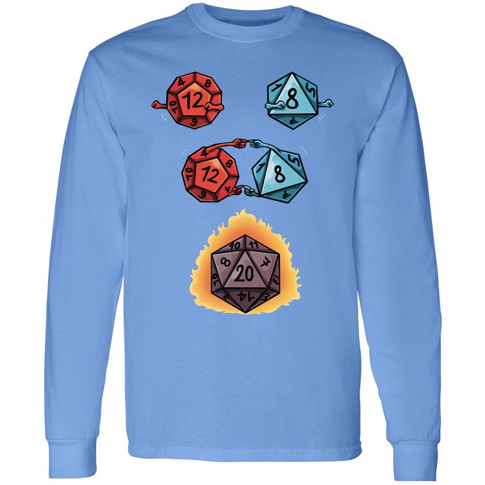Dice Fusion RPG Long Sleeve T-Shirt - Carolina Blue - 12
