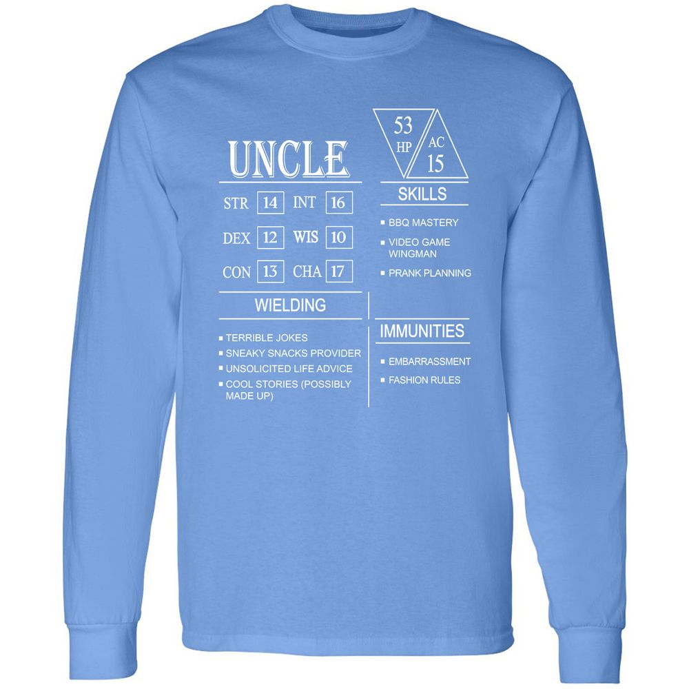Uncle Stats Long Sleeve T-Shirt - Carolina Blue - 12