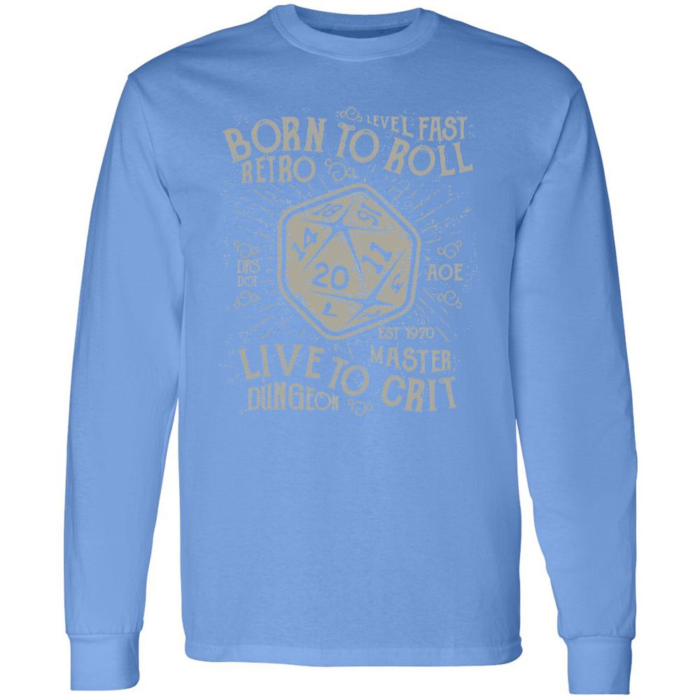 Born To Roll Live To Crit Long Sleeve T-Shirt - Carolina Blue - 12