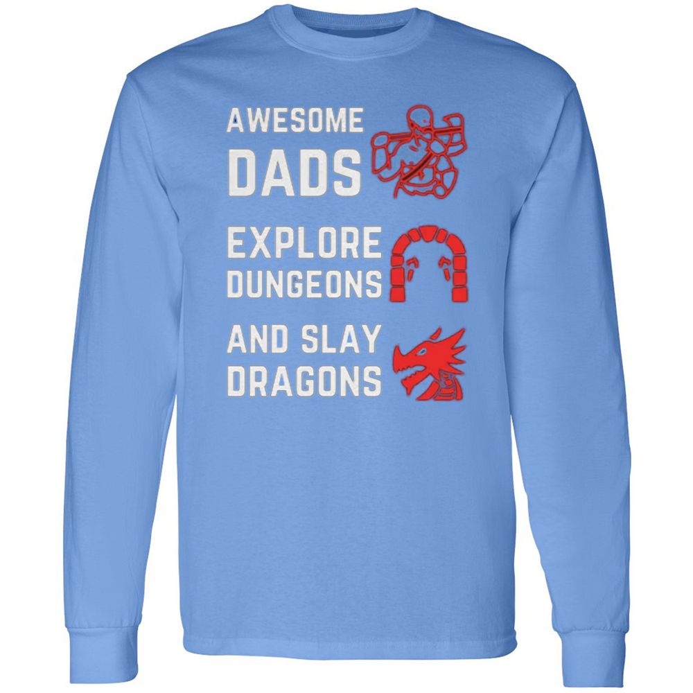 Awesome Dad Fathers Day Long Sleeve T-Shirt - Carolina Blue - 12