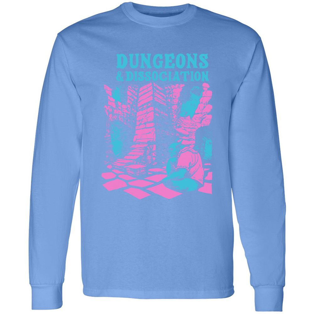 Dungeons And Dissociation Long Sleeve T-Shirt - Carolina Blue - 12