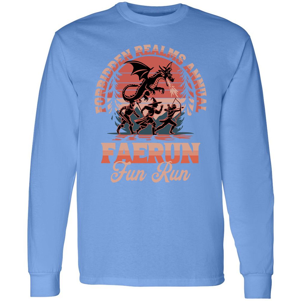 Faerun Fun Run Long Sleeve T-Shirt - Carolina Blue - 12