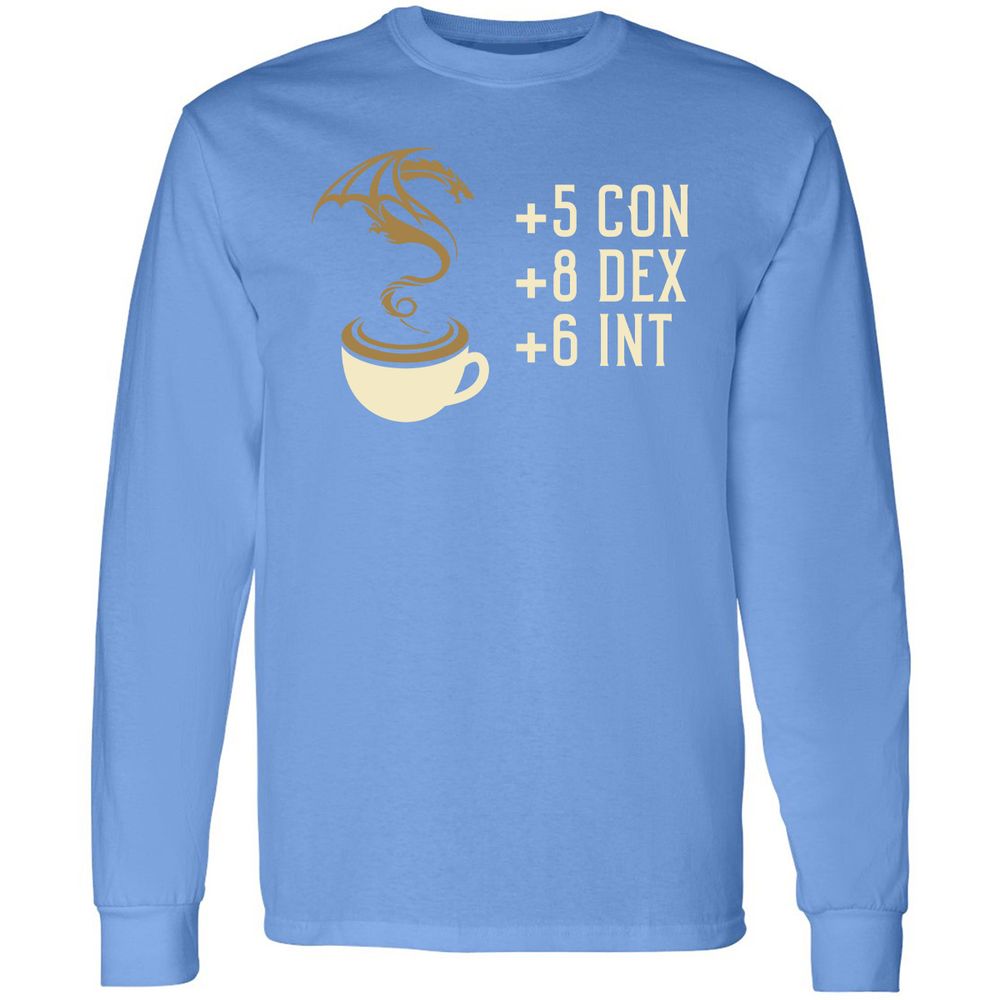 Coffee Dragon Long Sleeve T-Shirt - Carolina Blue - 12
