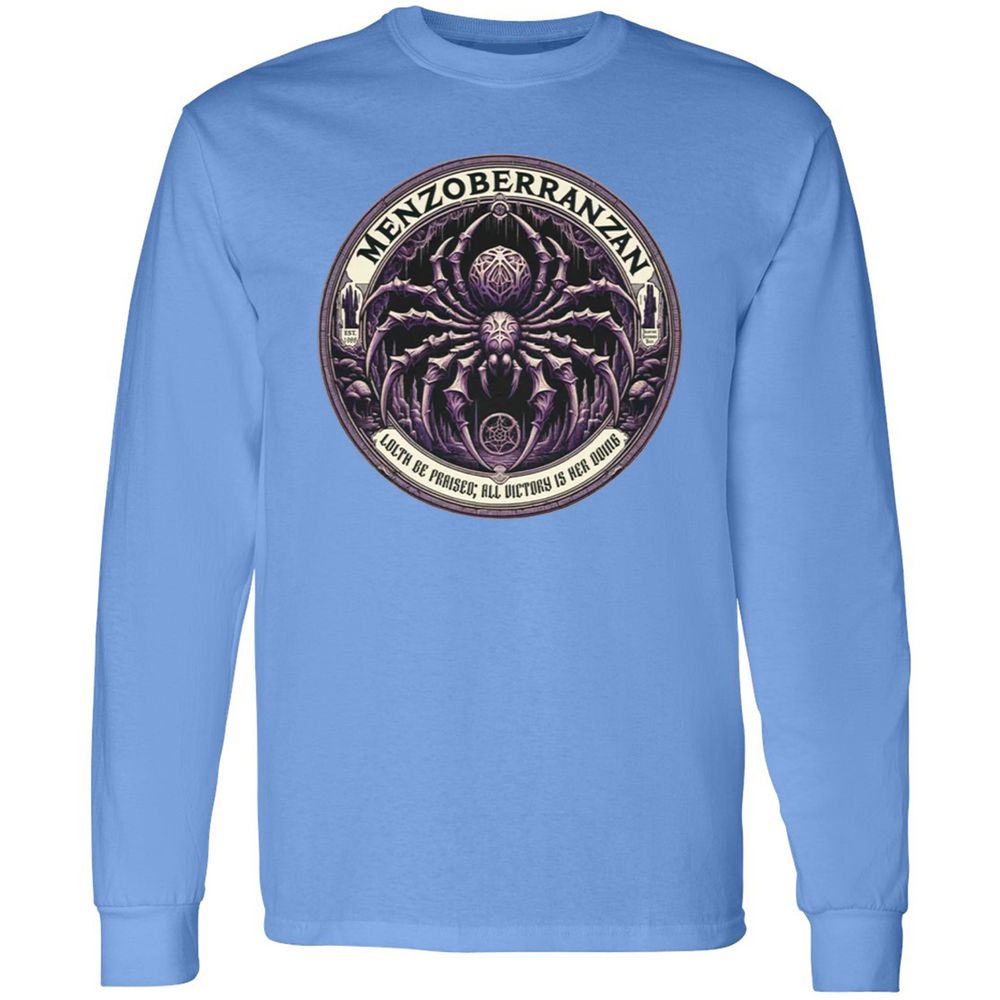 Menzoberranzan Lolth Be Praised Long Sleeve T-Shirt - Carolina Blue - 12