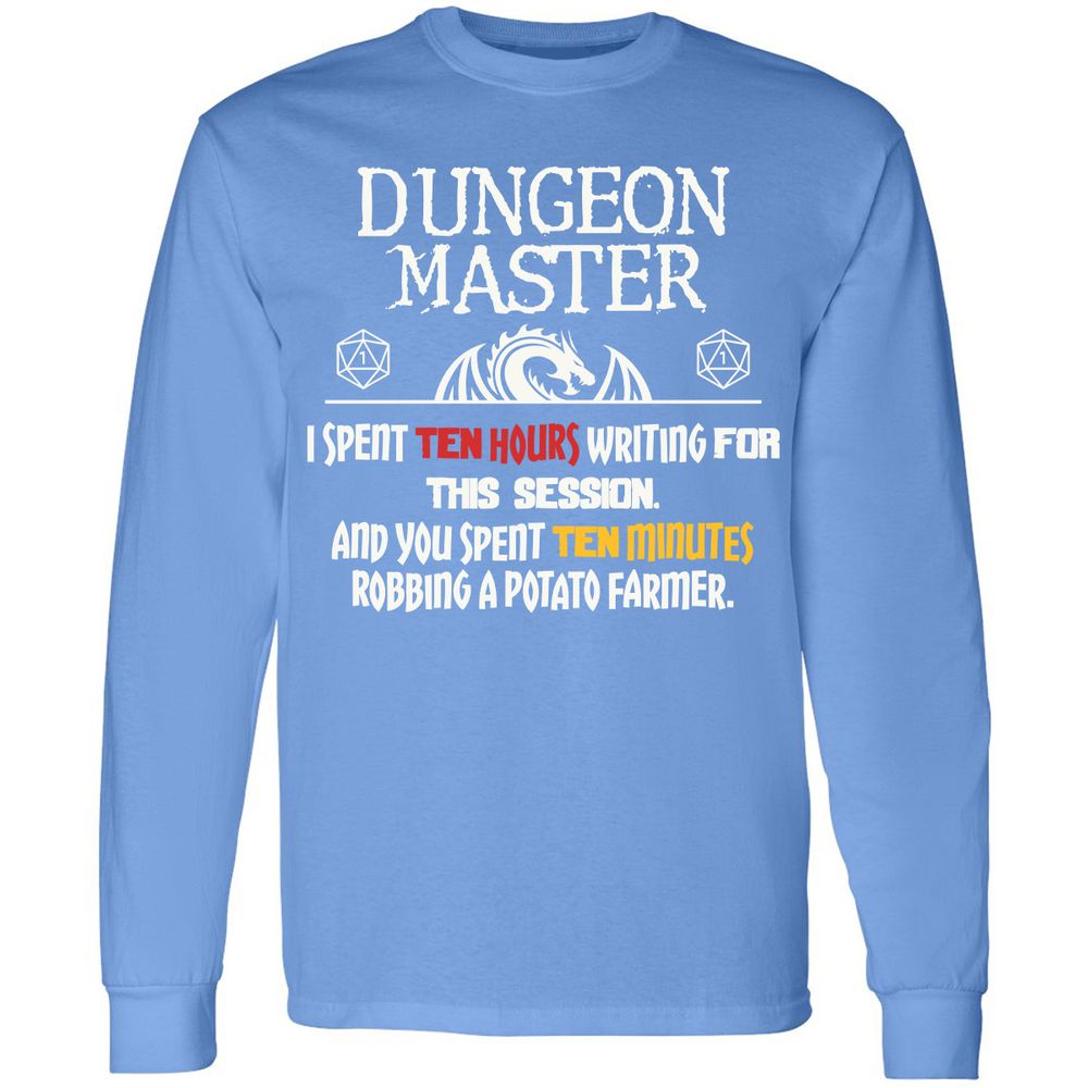 Dungeon Master Chaos Meme Long Sleeve T-Shirt - Carolina Blue - 12