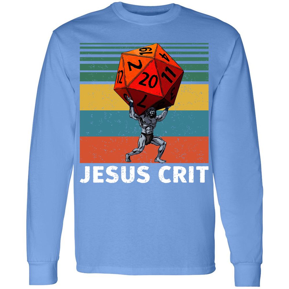 Jesus Crit Long Sleeve T-Shirt - Carolina Blue - 12