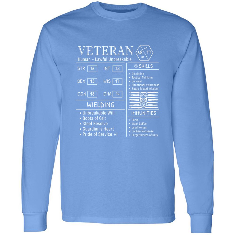 2710 veteran stats new Long Sleeve T-Shirt - Carolina Blue - 12