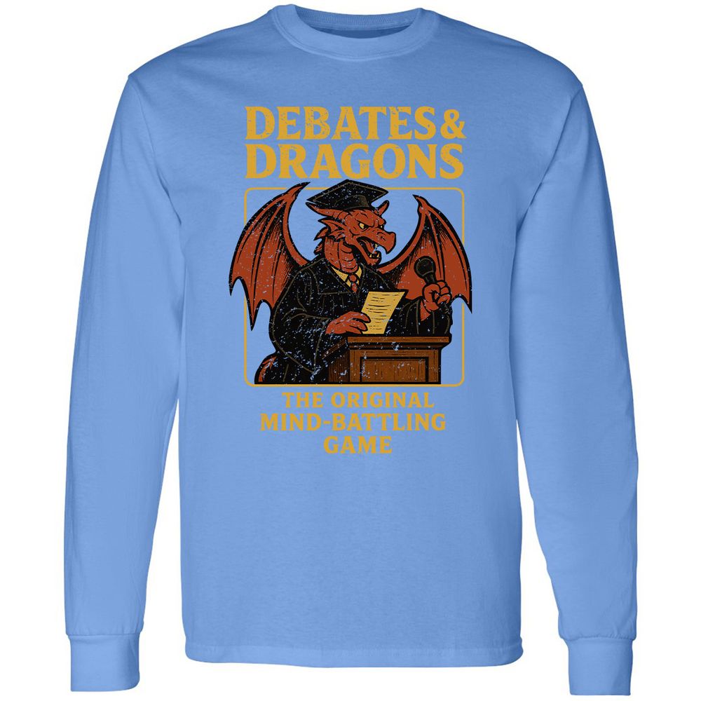 Debates & Dragons Long Sleeve T-Shirt - Carolina Blue - 12