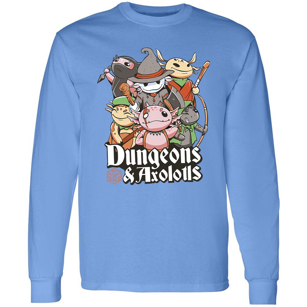 Dungeons And Axolotls Long Sleeve T-Shirt - Carolina Blue - 12